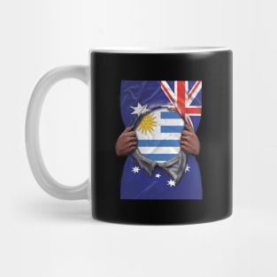 Uruguay Flag Australian Flag Ripped - Gift for Uraguyan From Uruguay Mug